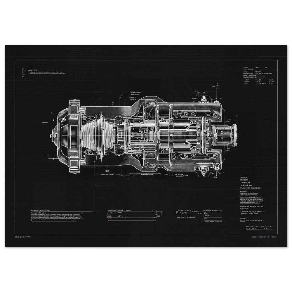 KINETIC SHIFT R01 technical blueprint, sequential gearbox engineering art, dog-box transmission study.