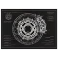 THERMAL KINETIC R01 technical blueprint, Carbon-Carbon brake rotor engineering art, thermodynamics and radial cooling study.