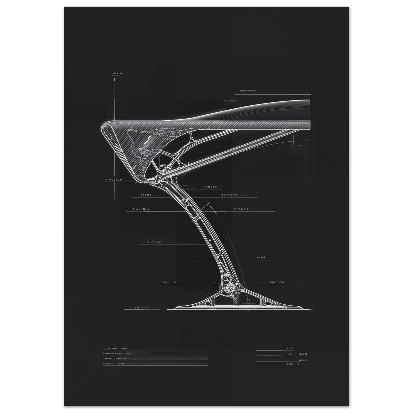 Technical study of GT3 swan-neck rear wing aerodynamics, laminar flow lines and downforce schematic, motorsport engineering art.