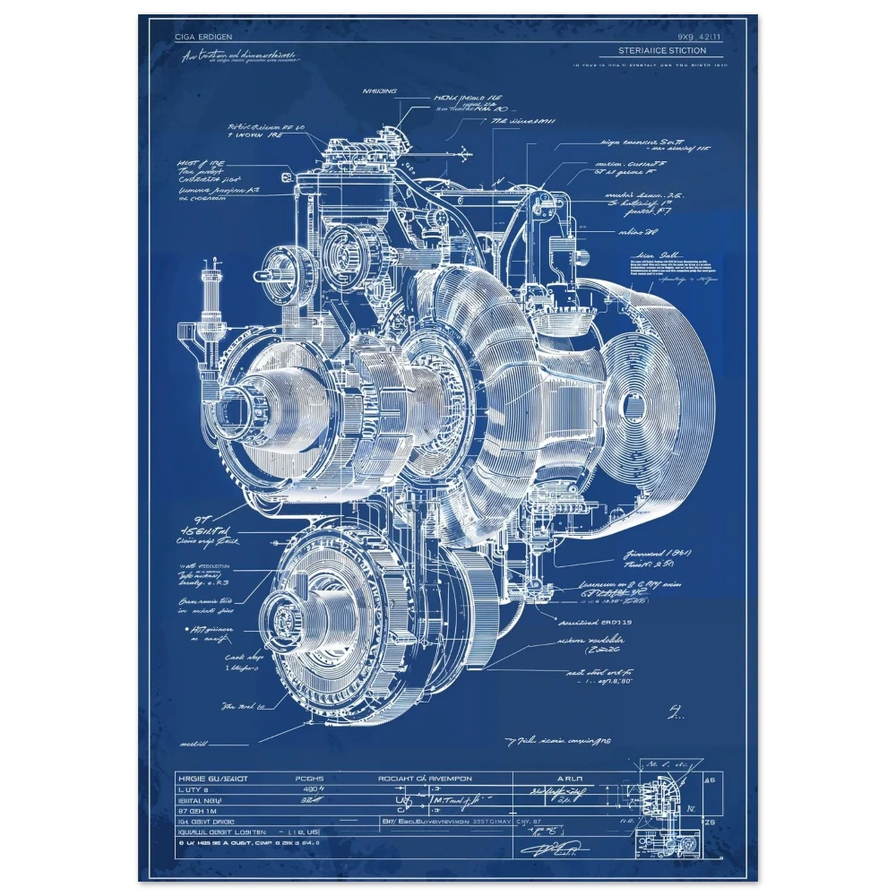 Technical illustration of a Roots-type supercharger, forced induction blower mechanics blueprint, supercharged engine design.