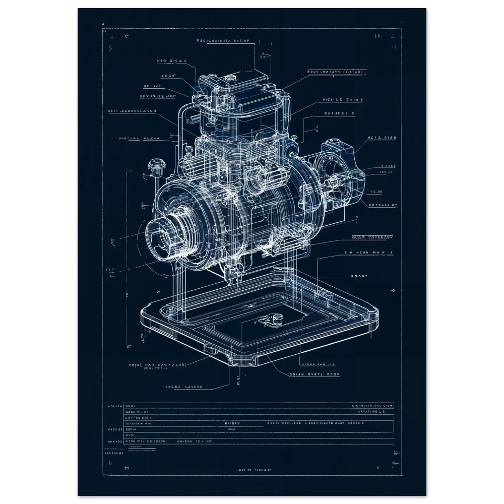 Mechanical diagram of a dry sump lubrication system, oil flow and engine cooling technical blueprint, racing engine components.