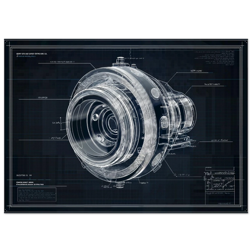 PIVOT POINT R01 technical blueprint, High-load center-lock wheel hub engineering art, racing hub flange and angular contact bearing study.