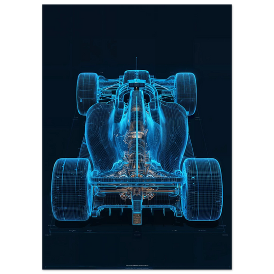 Aerodynamic diagram of F1 ground effect and Venturi tunnels, fluid dynamics technical blueprint, racing engineering print.