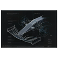 VORTEX GENERATOR R01 technical blueprint, F1 front wing engineering art, Y250 vortex aerodynamics study.