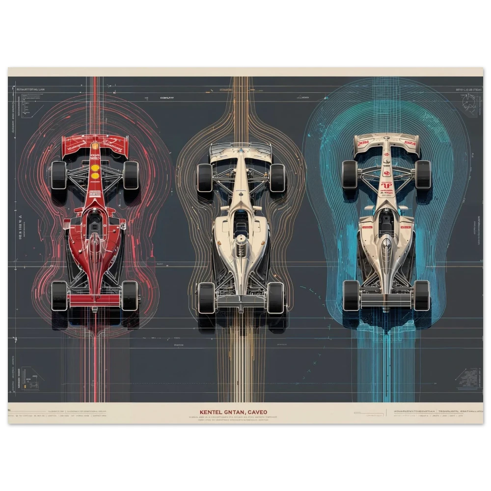 Formula 1 physics diagram of the 2000 Belgian GP triple-wide overtake, racing history technical blueprint, Spa-Francorchamps tribute.